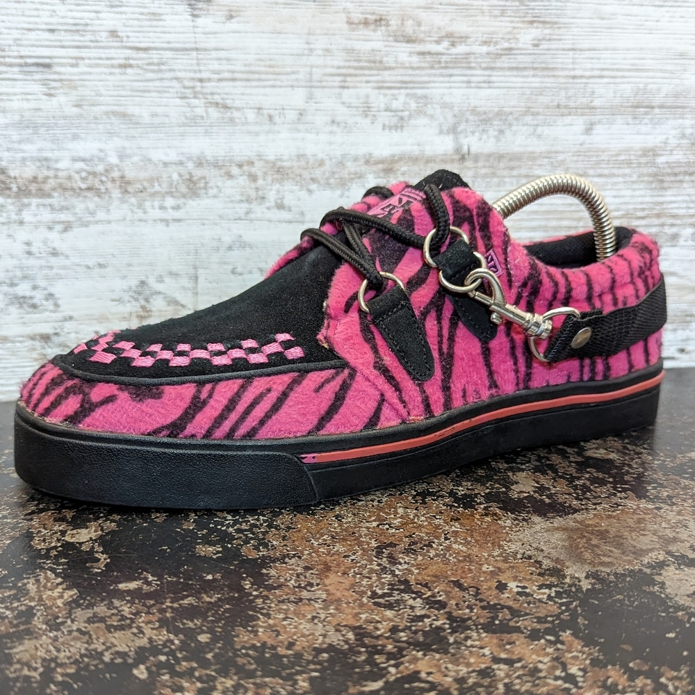 Mens TUK Sneakers Shoes Sz 9 42 M Used Punk Zebra Stripe Punk Goth Rock